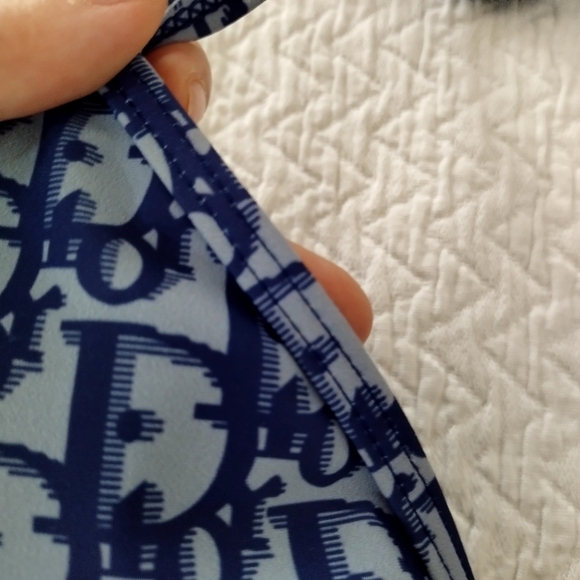 Dior Bikini Top Blue Oblique Technical Fabric Sz M - Picture 3 of 7